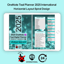 2025 OneNote Planner International Spiral Design No Hyperlinks